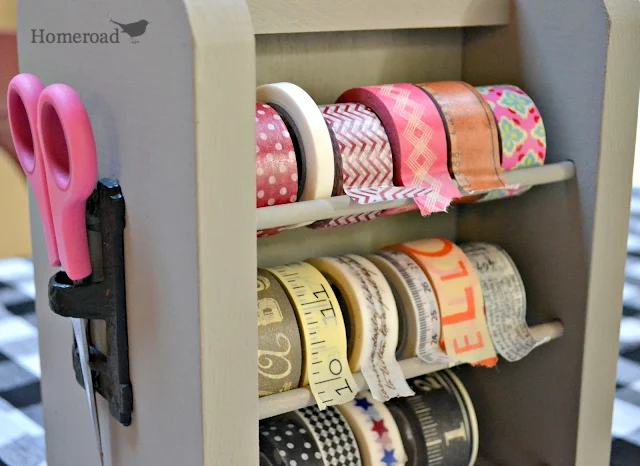 The perfect Washi tape dispenser made from a lazy susan spice rack