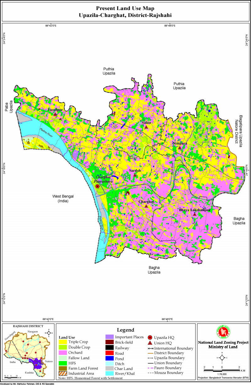 Charghat Upazila Mouza Map Rajshahi District Bangladesh