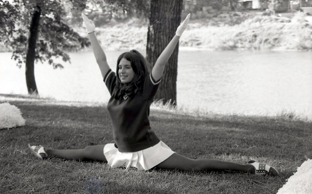 B&W Photographs of Cheerleaders in 1960s - 70s ~ vintage 