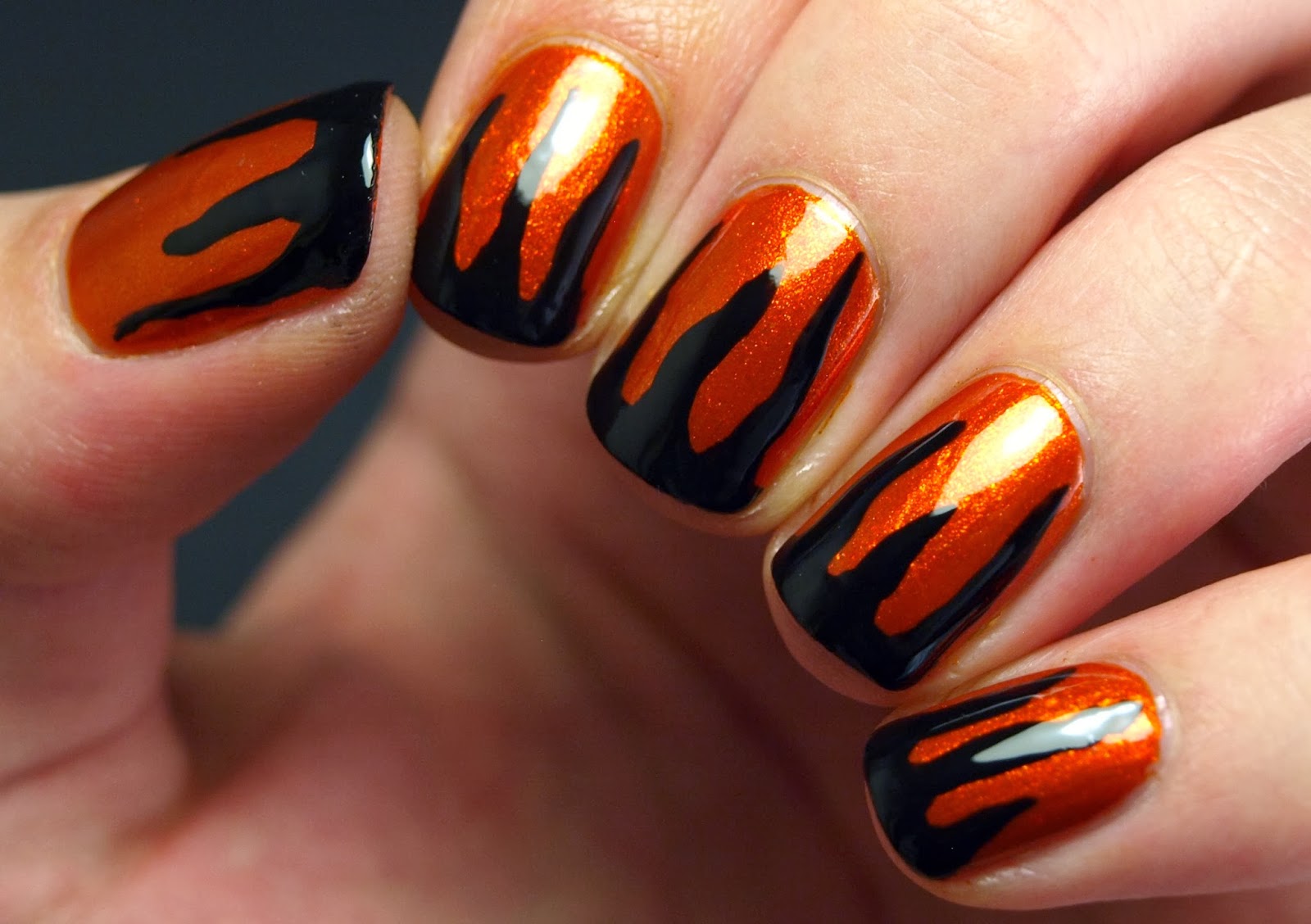 Nail Polish Society: It's About Time! Fiery Halloween Nails