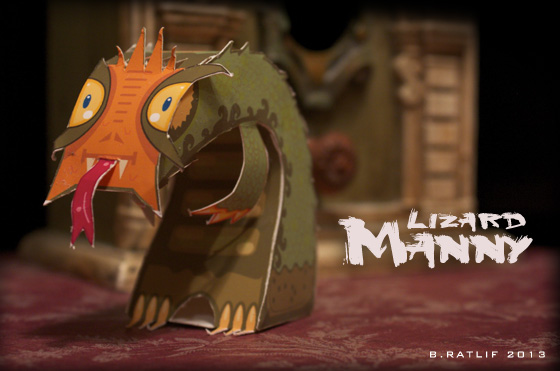 Lizard Manny Paper Toy