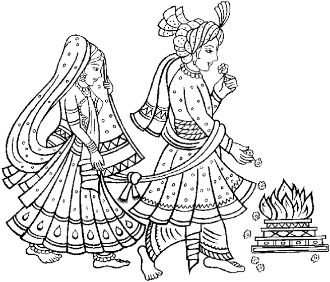 indian wedding clipart free black and white - photo #1