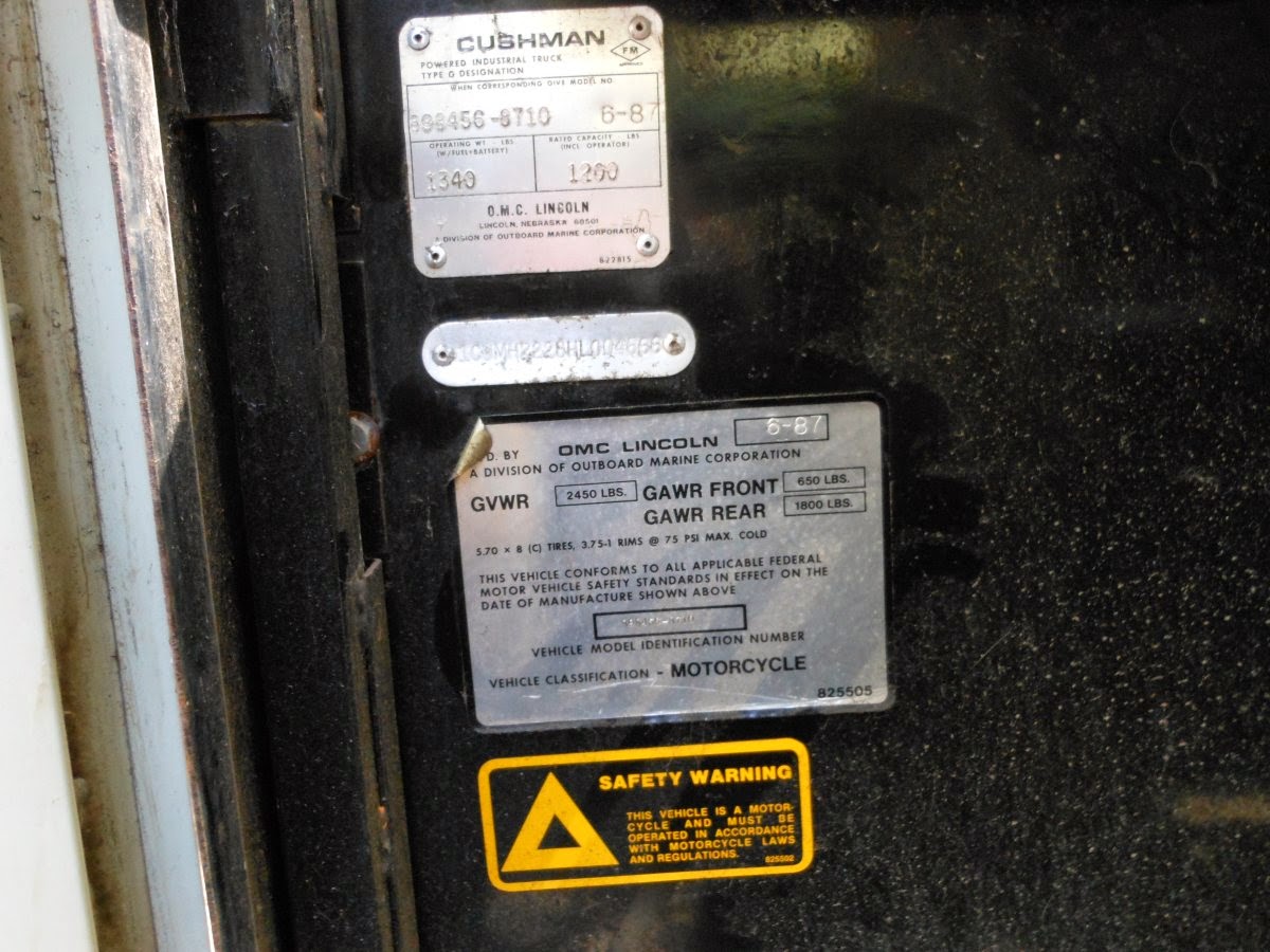 Cushman Truckster Serial Numbers