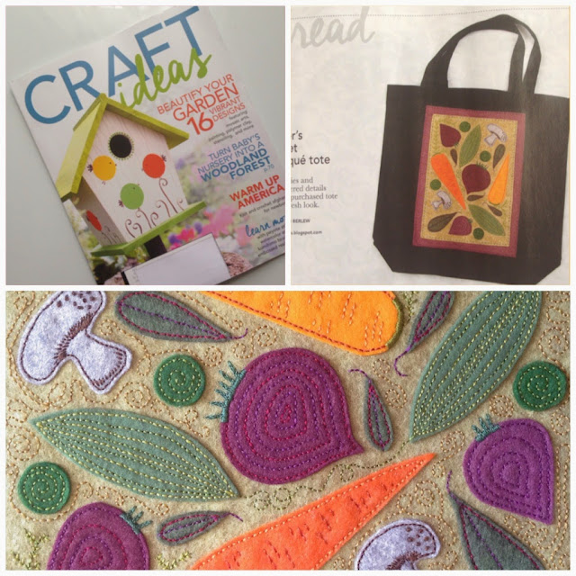 felt applique vegetable tote bag in Craft Ideas magazine