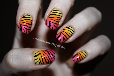 rebecca likes nails: new gradient zebra + TUTORIAL!