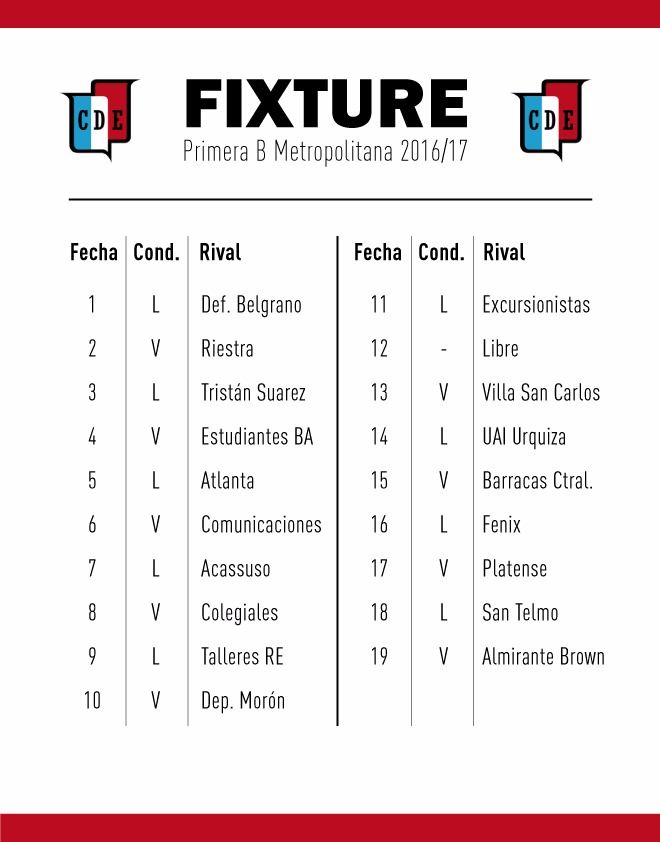 Club Deportivo Español Fixture 2018/2019