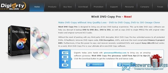 Offre promotionnelle : WinX DVD Copy Pro gratuit !