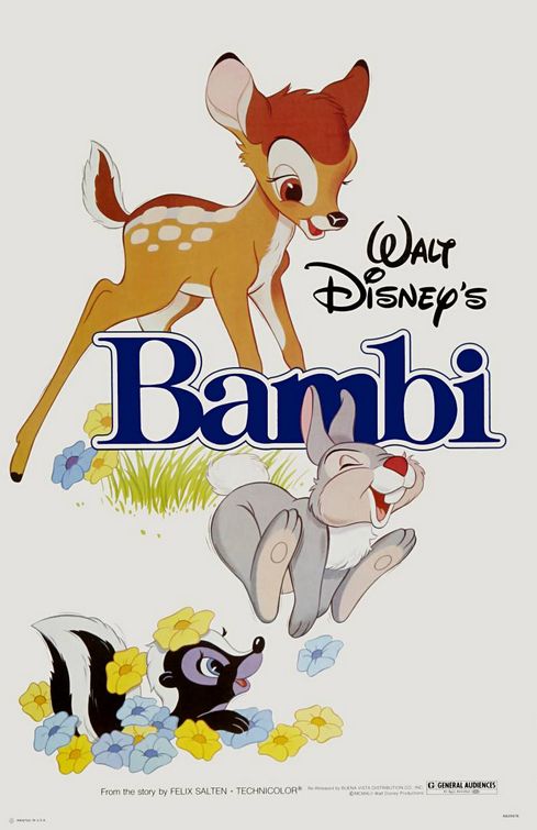 Film poster Bambi 1942 animatedfilmreviews.filminspector.com