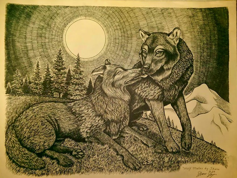Vintage Quirky Kaboodles and More Wolf Mates By Artist Shane Slayer