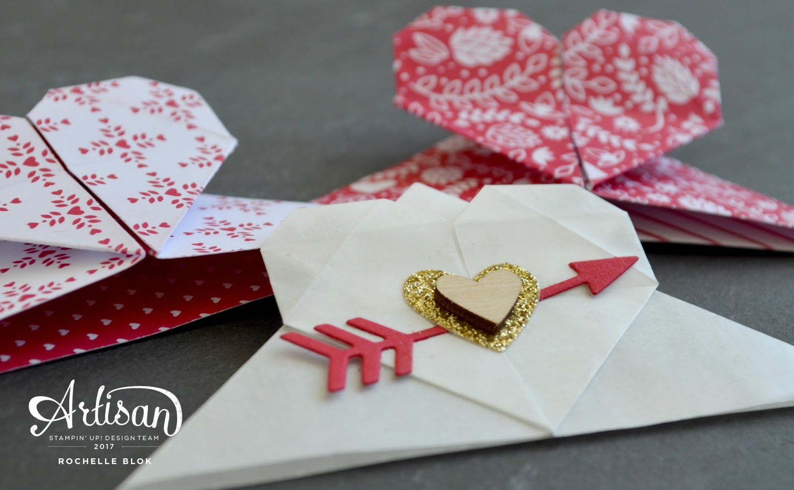 The Stamping Blok: Sending Love Origami Heart Bookmarks