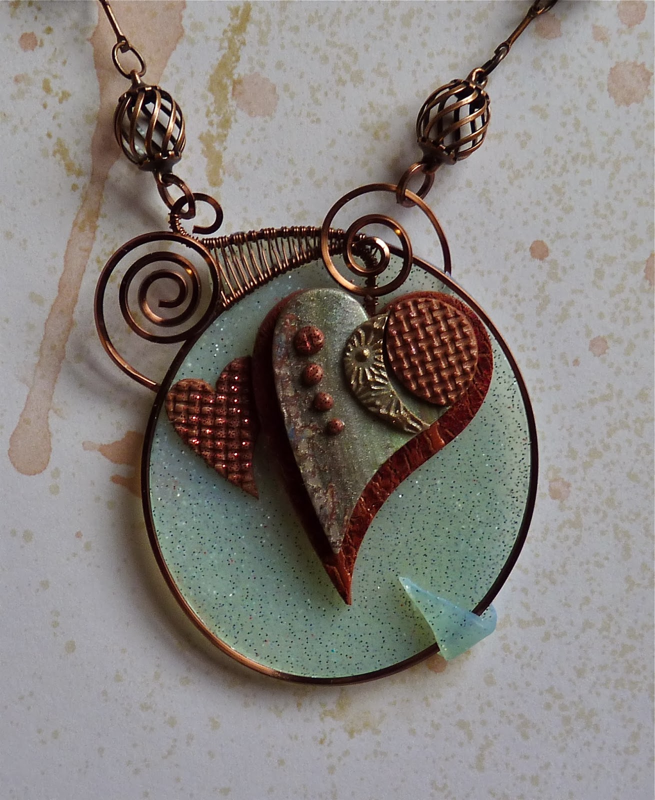 Knightwork Playing with Clay Mixed Media Polymer Clay & Wire Necklace