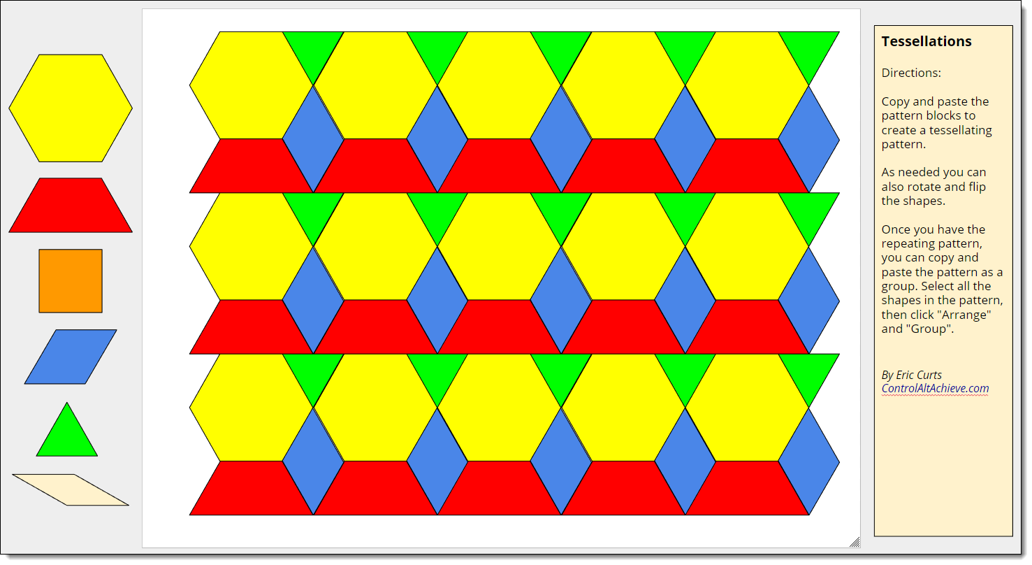 Control Alt Achieve: Pattern Block Templates and Activities with Throughout Blank Pattern Block Templates