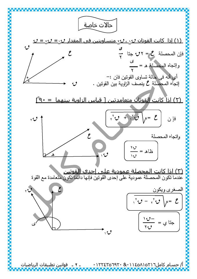 الرياضيات - بالصور: ملخص قوانين تطبيقات الرياضيات للصف الثاني الثانوي فى 20 ورقة تحفة 2