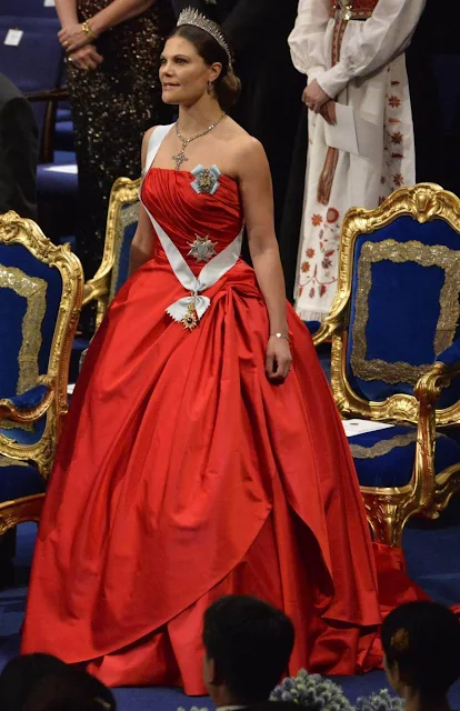  Crown Princess Victoria of Sweden attend the 2014 Nobel prize award ceremony 