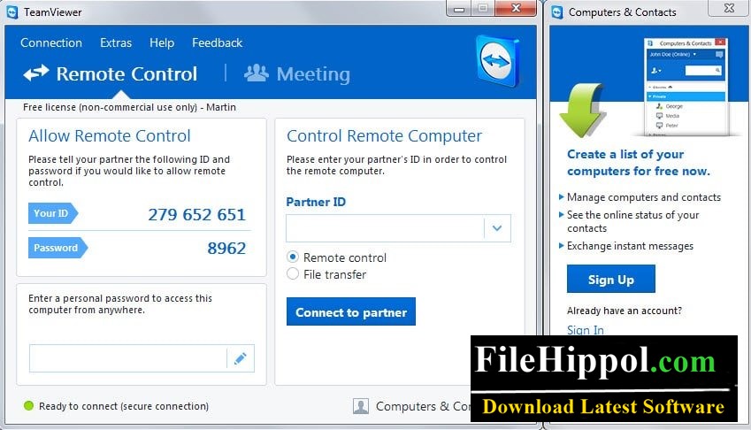 teamviewer latest version download filehippo