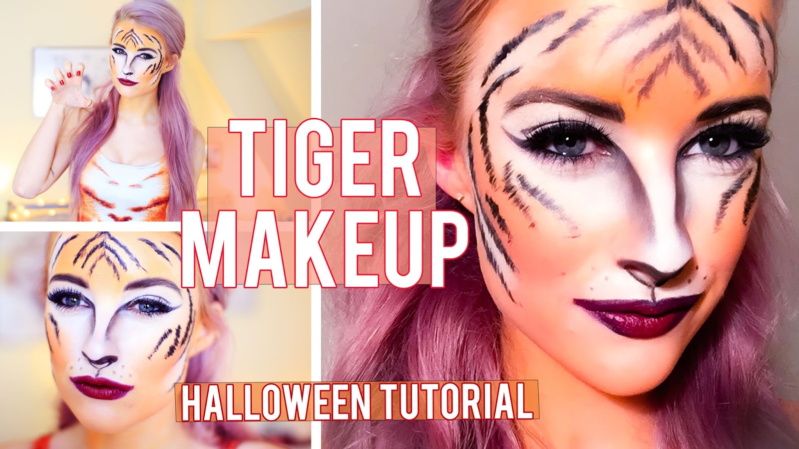 Tiger Stripes Halloween Makeup Tutorial