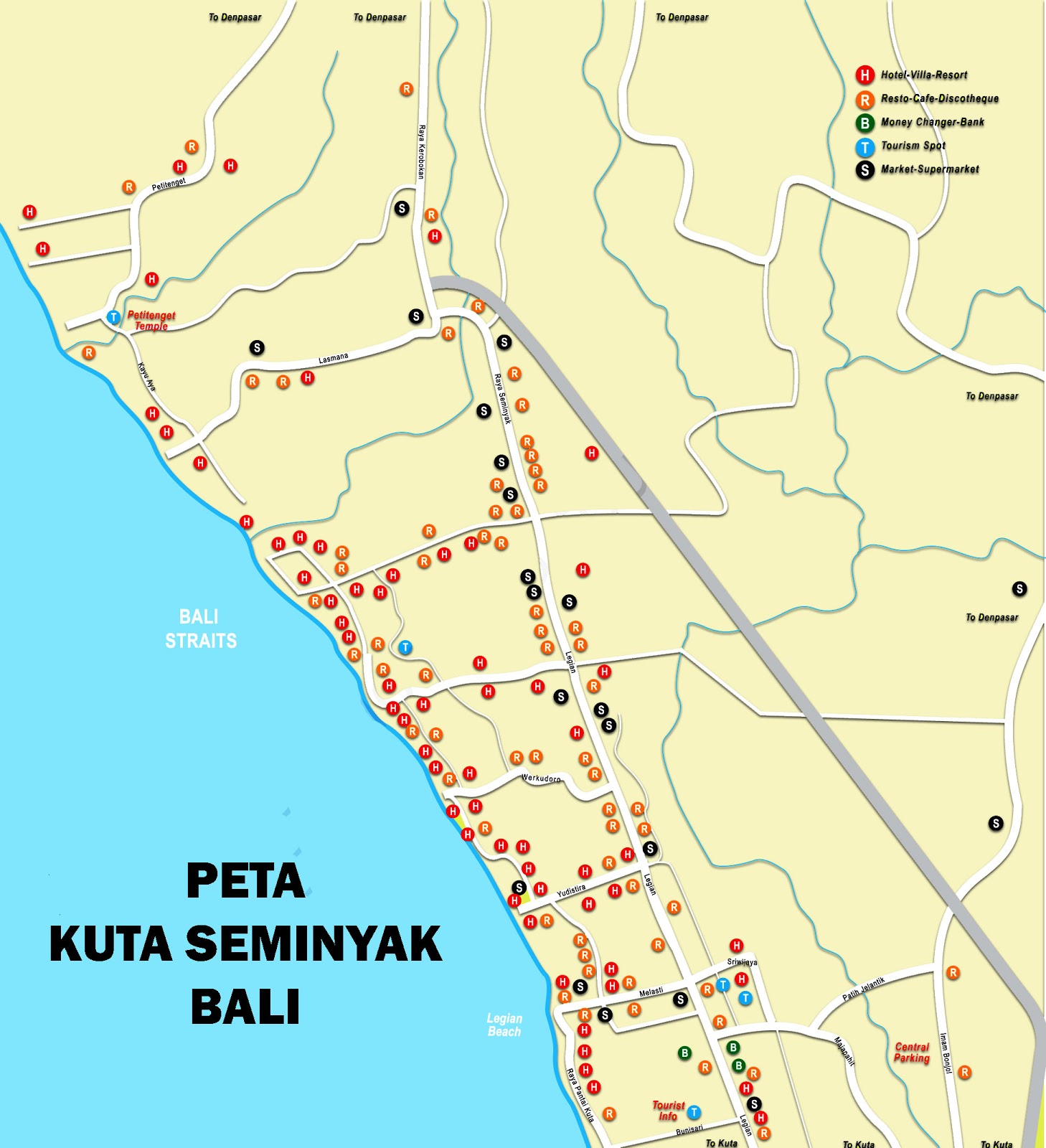  Peta  Kuta  Seminyak Bali 