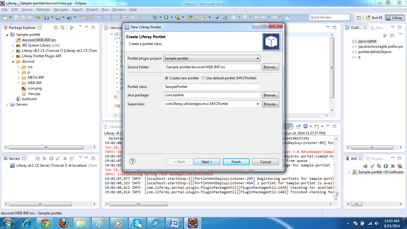 java easy for you: How to create a new liferay project in eclipse