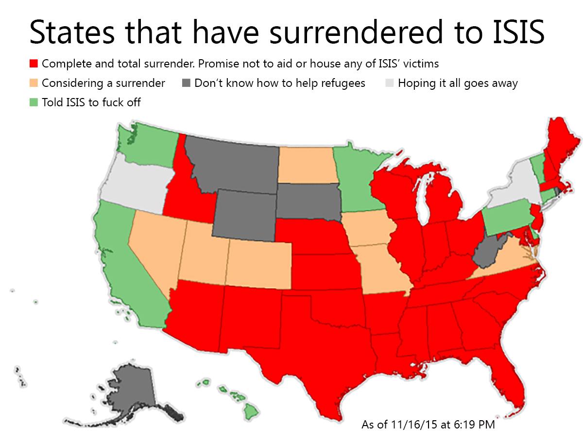 States thst have surrendered to ISIS