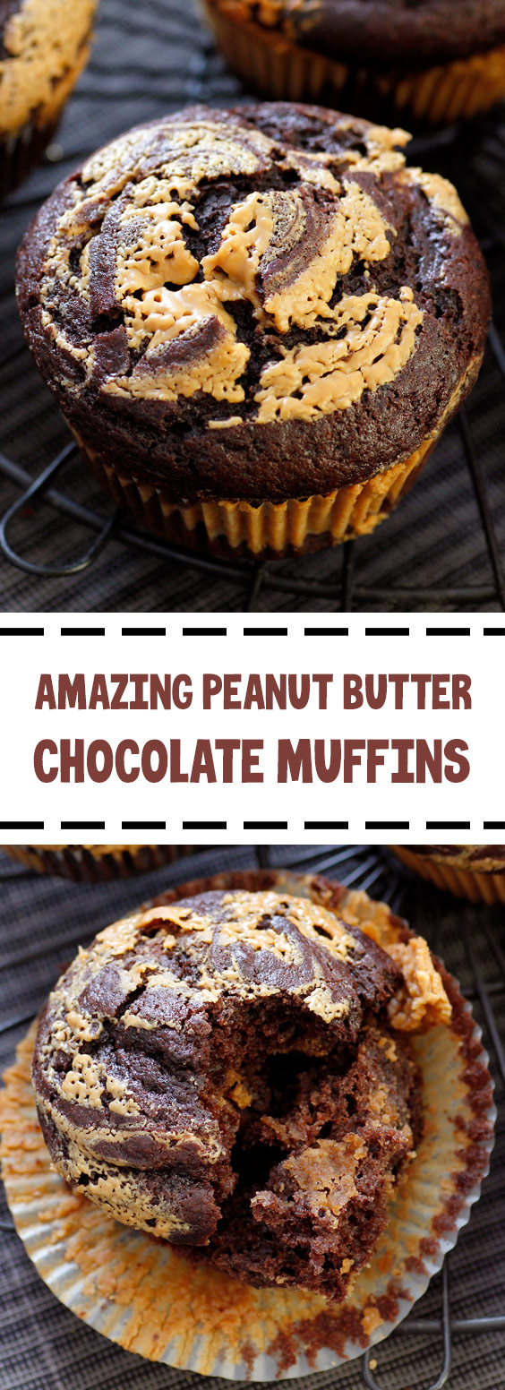 Amazing Peanut Butter Chocolate Muffins