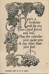 birthday happy friend dear poem card sweet grapes lovely hyacinth postcards many days