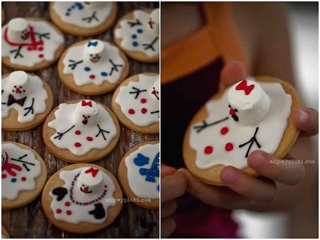 Cute Melted Snowman Cookies