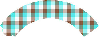 Bear in Brown and Light Blue Free Printable Cupcake Wrappers.