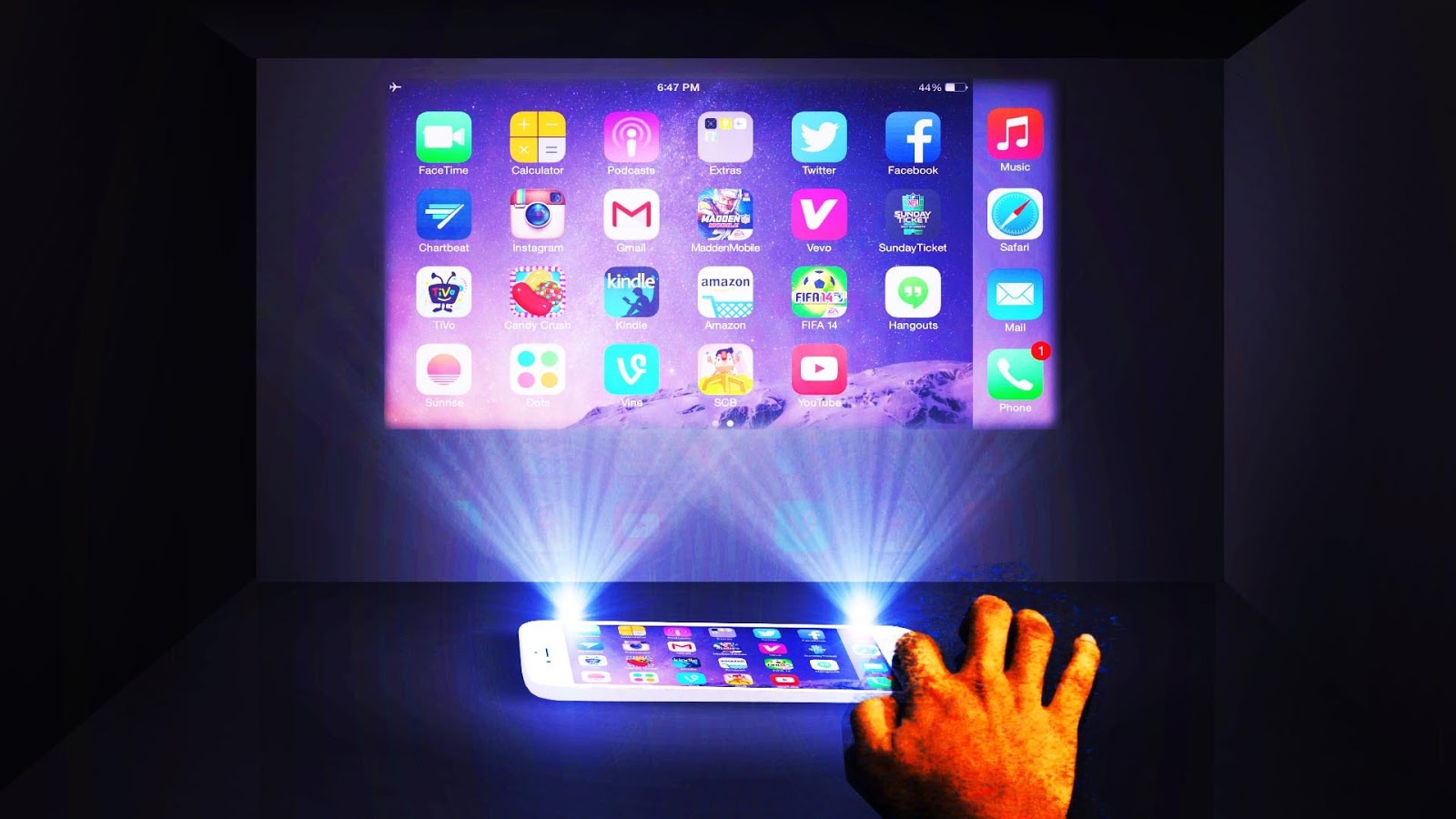 Turn Your iPhone/Android Device Into A Projector