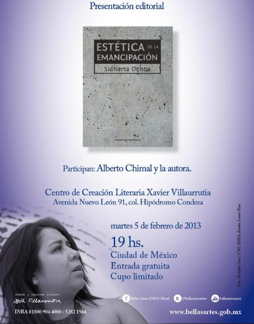 Presentan libro "Estética de la emancipación" de Sidharta Ochoa en el CCL Xavier Villaurrutia