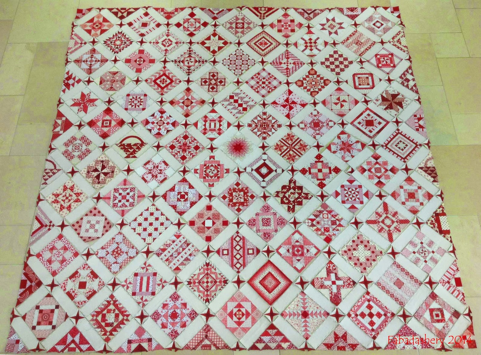 Nearly Insane Quilt - Red and White