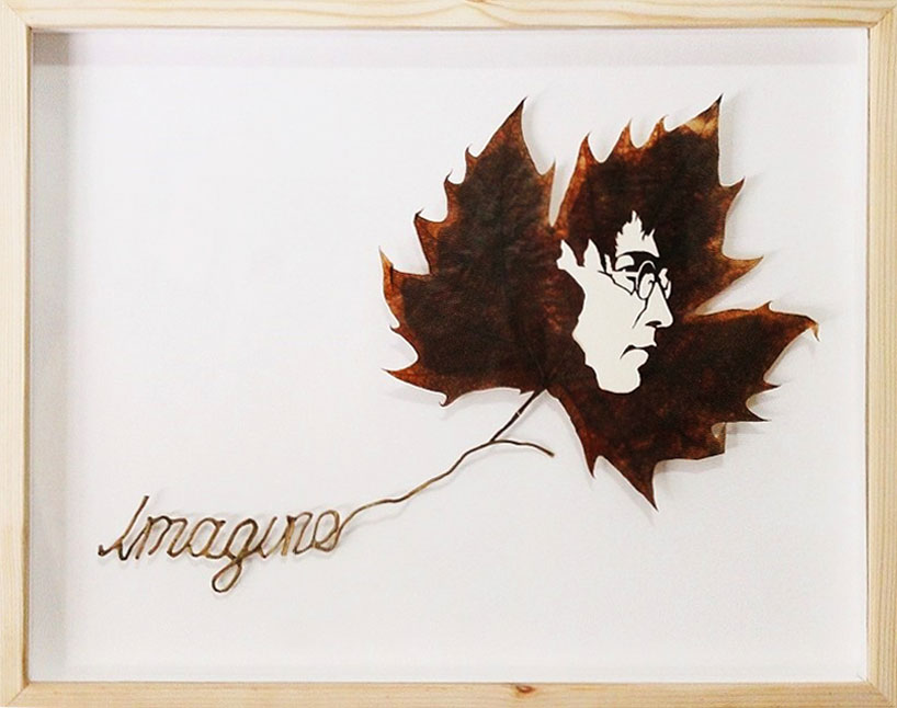 arte con hojas de árboles. 
