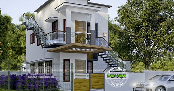 Small double storied budget home 4 BHK - Kerala home design and floor