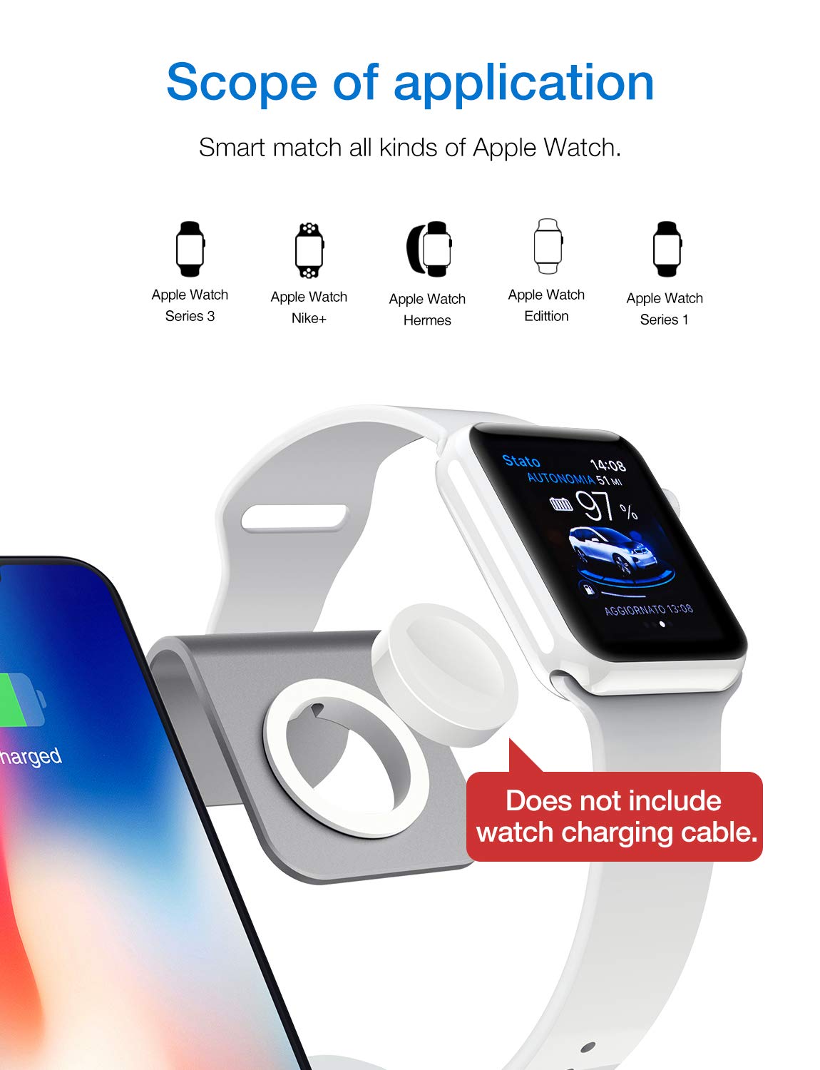 2 in 1 Phone Wireless Charging Stand & Apple Watch Charging Stand