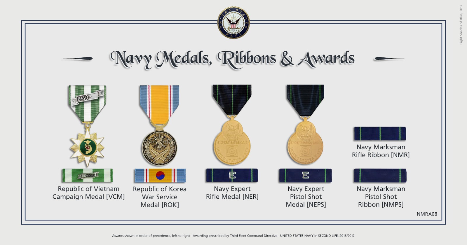 N.A.S. Miramar NFWS / SL Medals and Awards of Third Fleet Navy