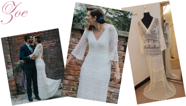Crochet Wedding dress from vintage lane bridal boutique in Bolton Lancashire