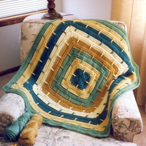Green & Gold Lapghan - Crochet Pattern 