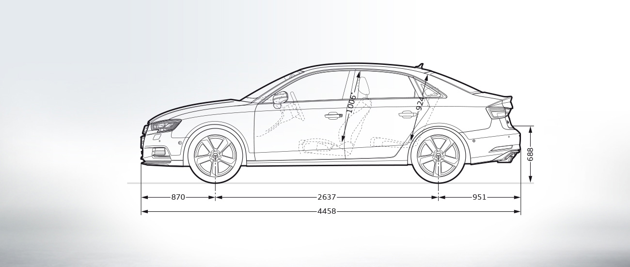 Dimensioni Audi A3 Coupe' 2018-2019: misure, bagagliaio e capacità serbatoio