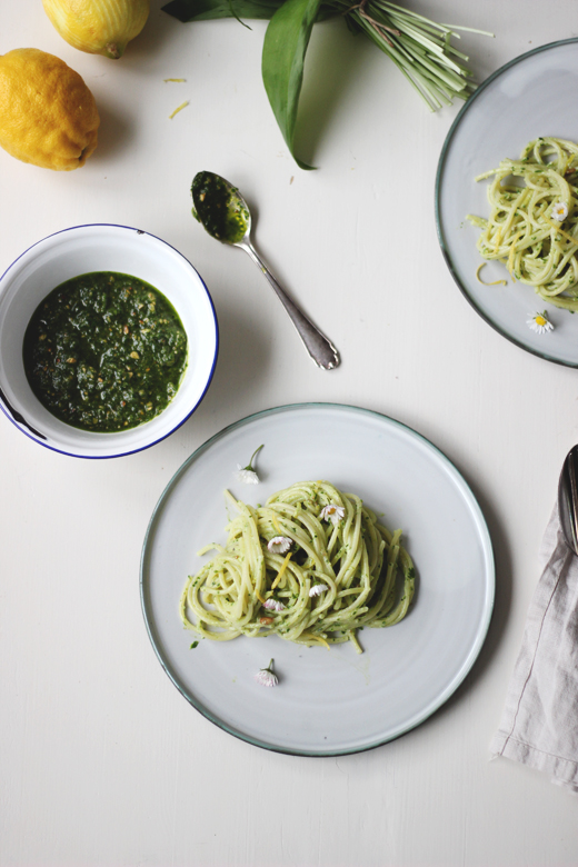 Rezept mit Bärlauchpesto: Bärlauch-Ricotta-Pasta mit Zitrone, Holunderweg18