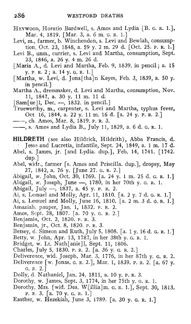 Genea-Musings: 1774 Death Record of Dorothy Hildreth (1702-1774) of ...