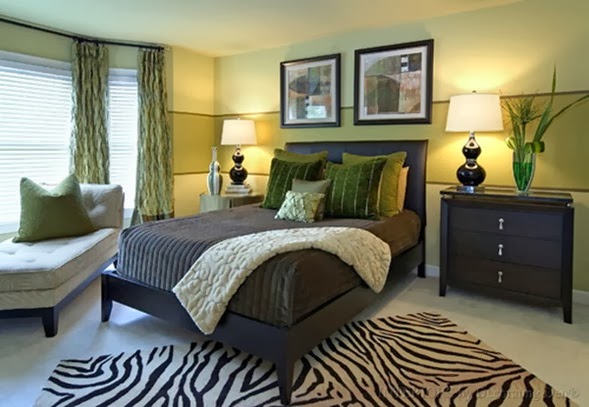 Dormitorios en verde marrón y blanco - Ideas para decorar dormitorios