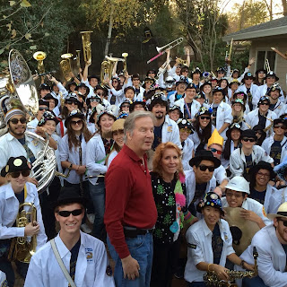 Mike and Gena with the Cal Aggie Marching Band-uh!