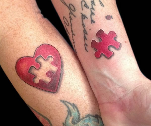Meaningful Puzzle Piece Tattoo Ideas for Couples - wide 8