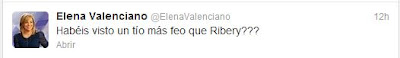 Tuit de Elena Valenciano, Ribery feo