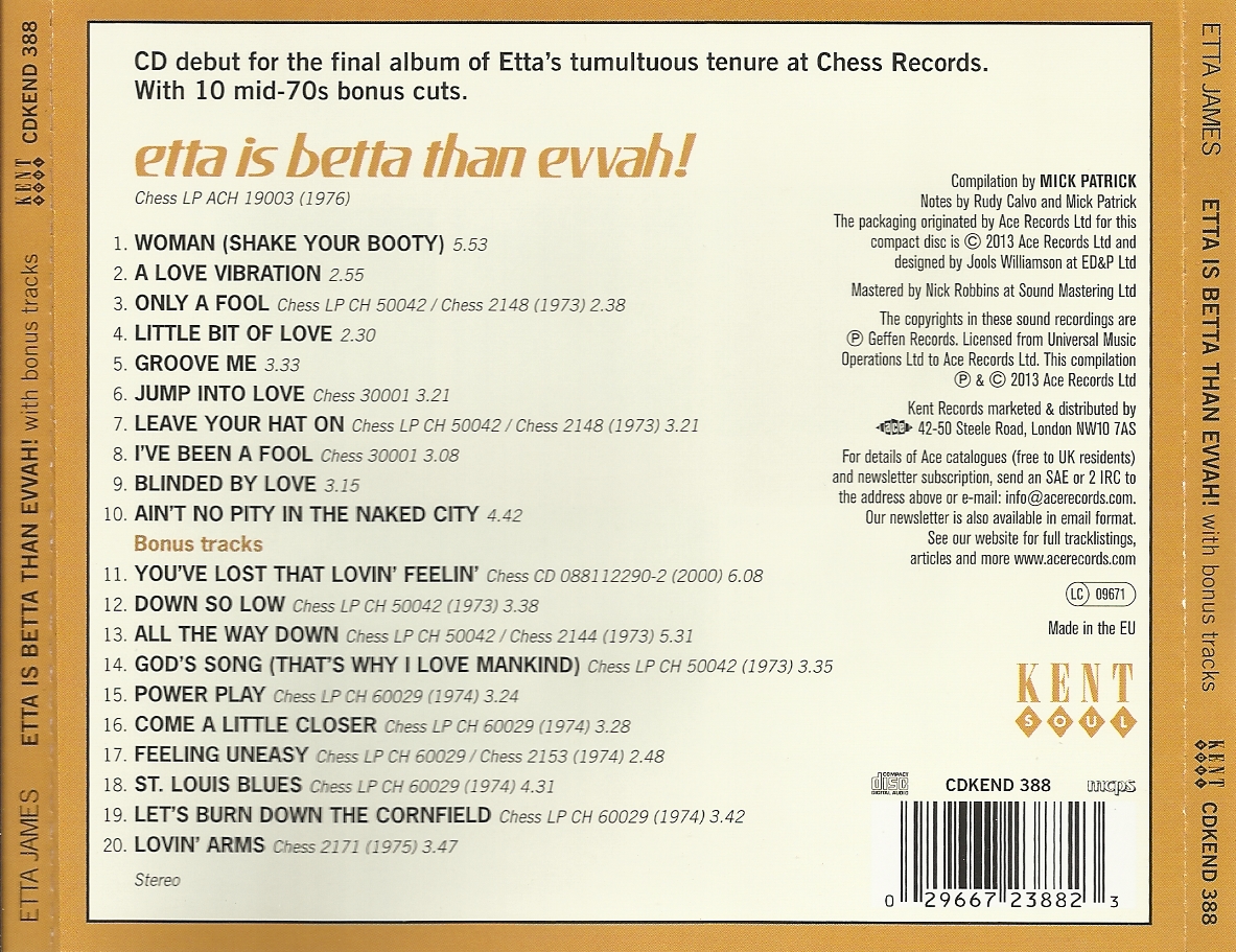 BENTLEYFUNK Etta James Etta Is Betta Than Evvah (1976) Extended