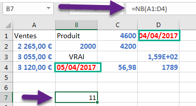 La fonction NB compte les dates La fonction NB compte les dates