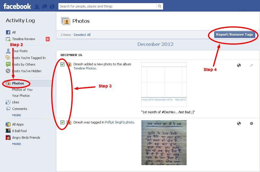 How to remove tag from all unwanted Facebook photos in one click ! DecHex