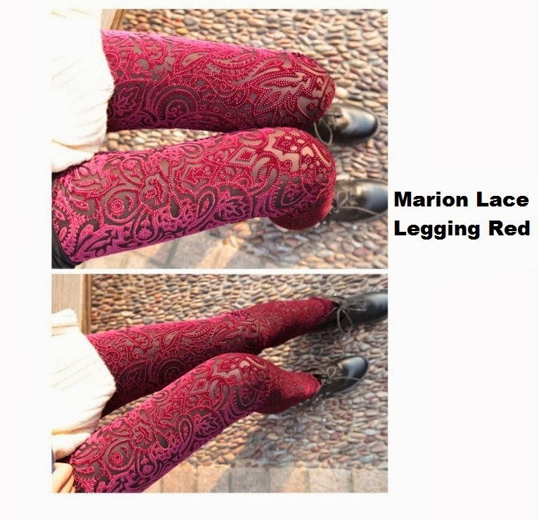 Cocopuff Shop: CODE : Marion Lace Legging Red