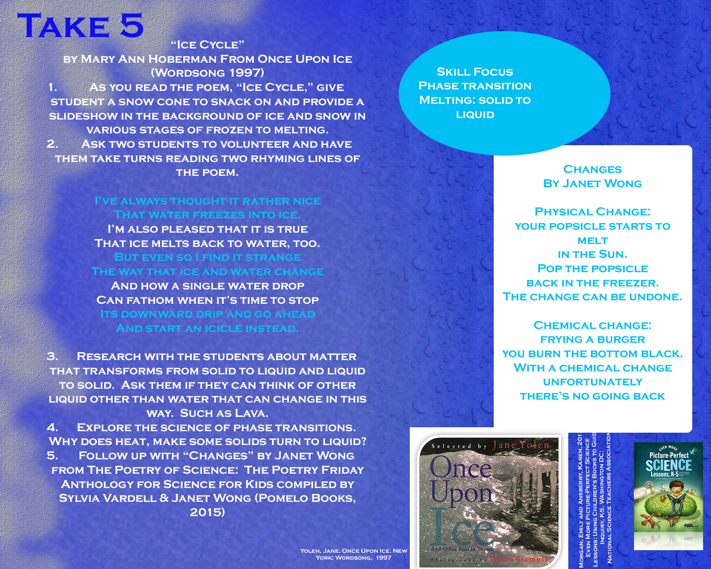 Poetry for Children Science + Poetry = Solids, liquids, freezing & melting