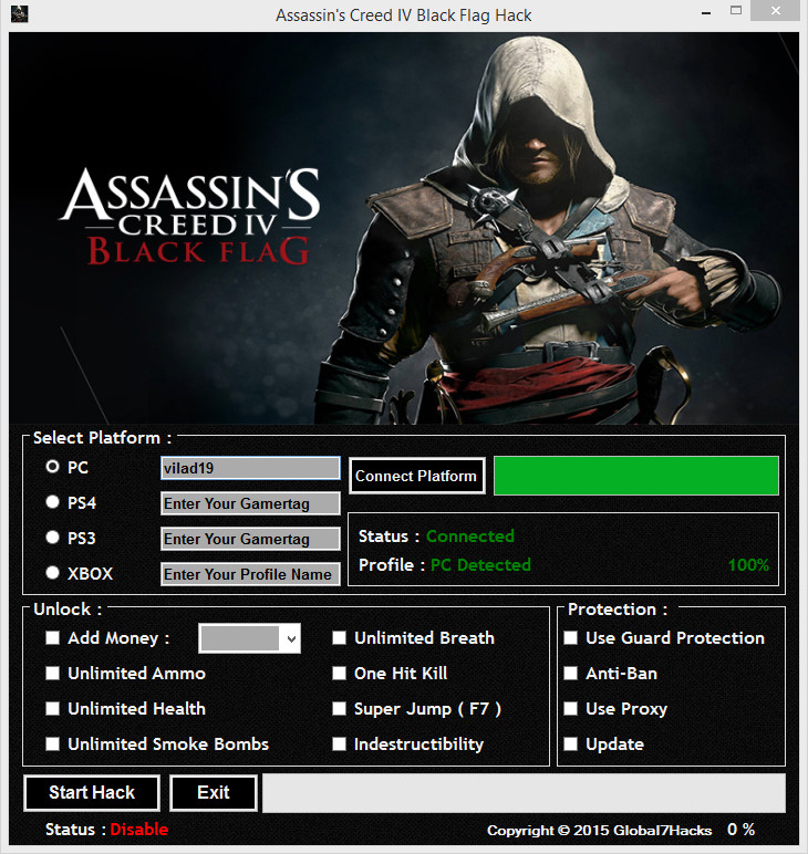 Assassin's Creed IV Black Flag Hack Unlimited Money, Ammo, Health