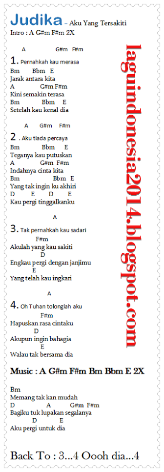 Judika aku yang tersakiti chord Clearance